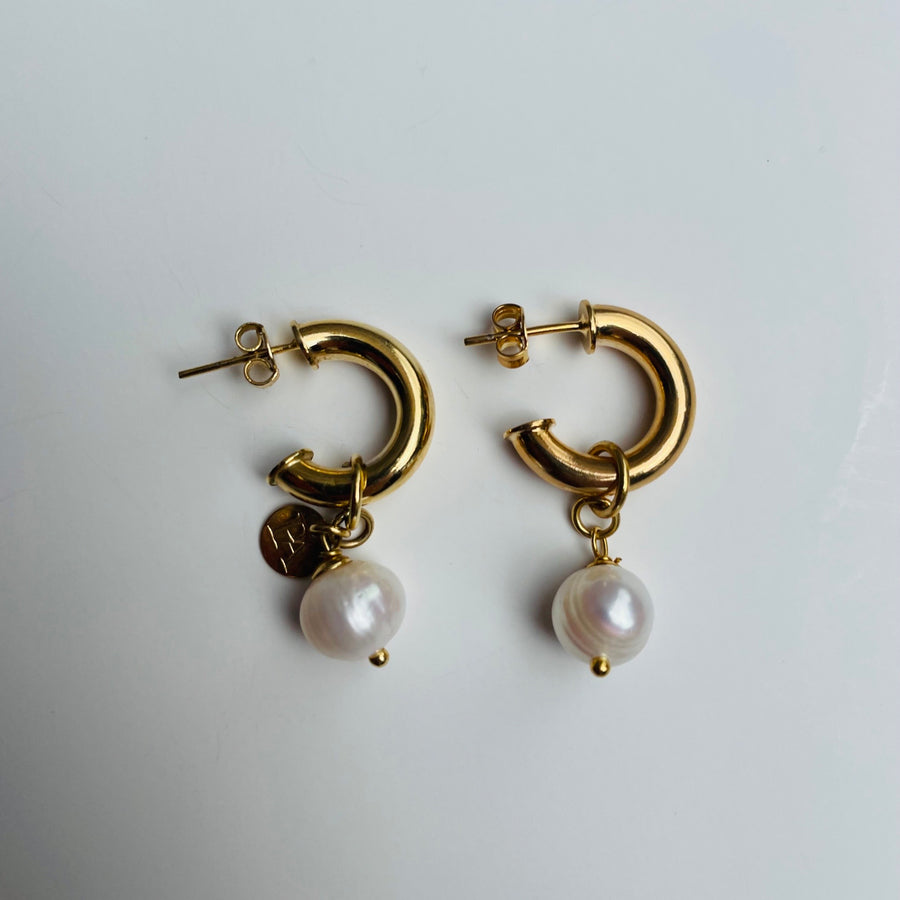 Argollas de Ámbar y Perlas