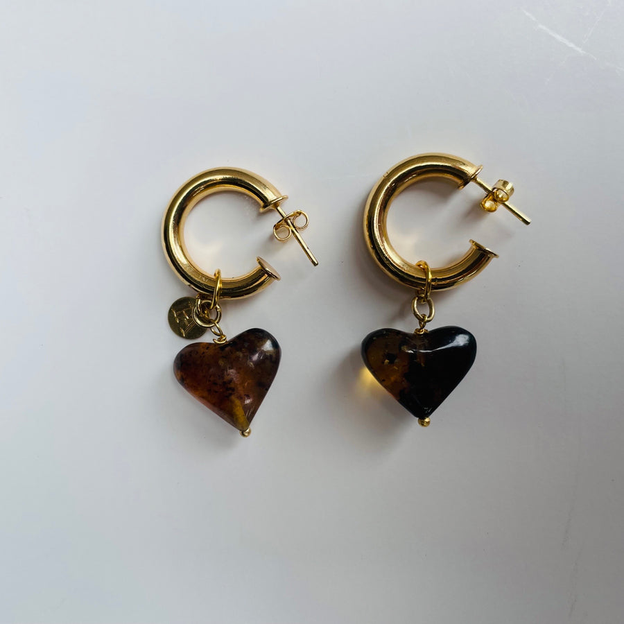 Argollas de Ámbar y Perlas
