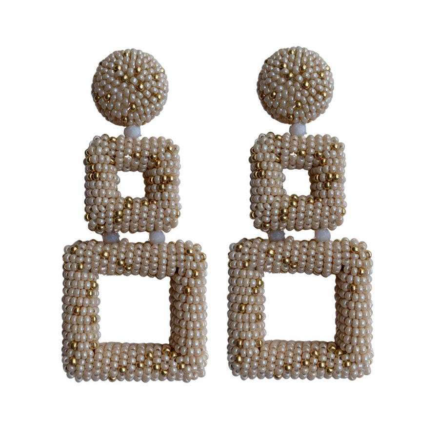 ARETES DOBLE CUADRO