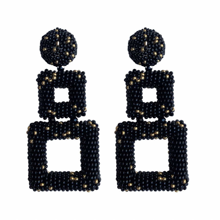 ARETES DOBLE CUADRO